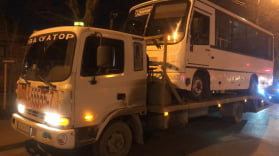 Эвакуация городского автобуса в Краснодаре